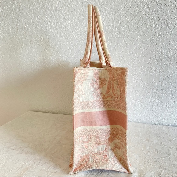 Christian Dior Pink Toile De Jouy Embroidery Medium Book Tote - Picture 4 of 16